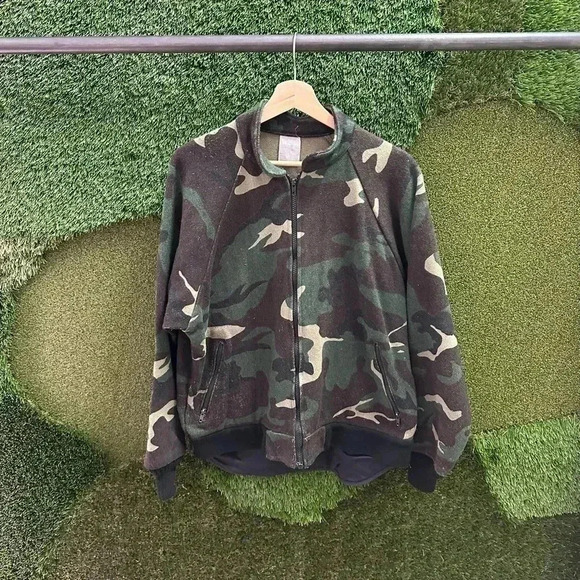 Vintage  Codet Camouflage Zip-up Jacket Large - Picture 1 of 6
